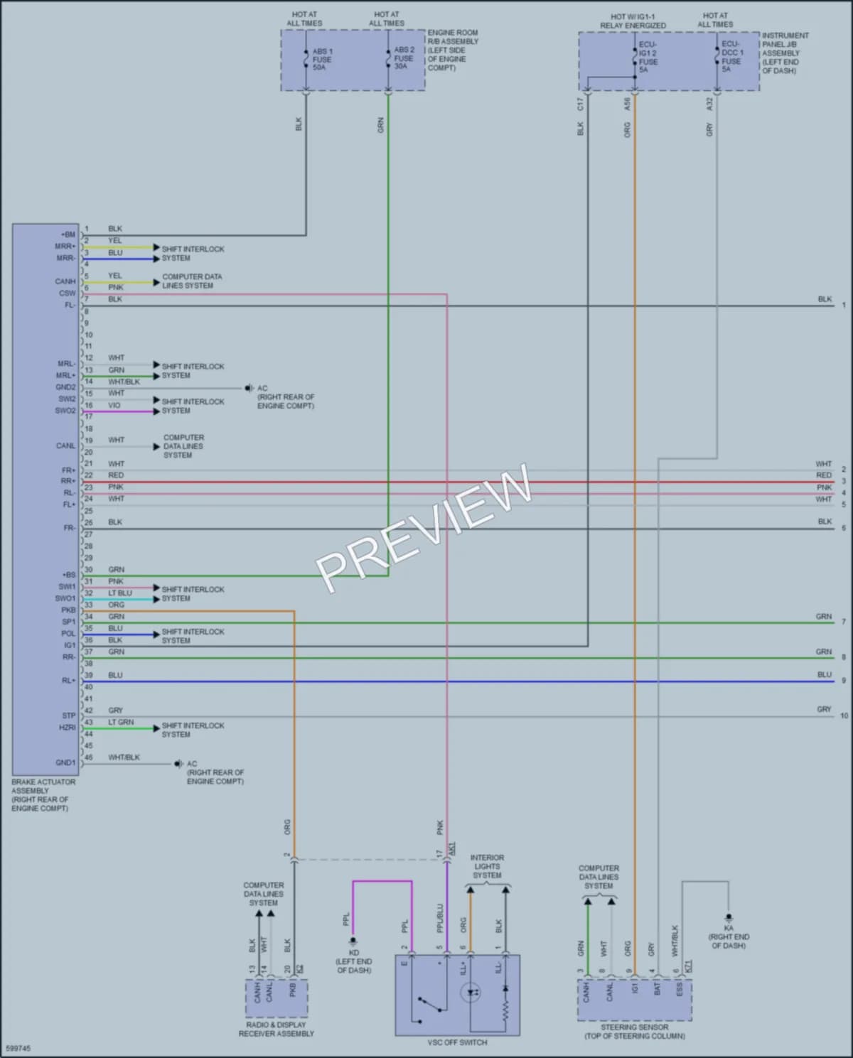 2018 Toyota Camry Anti Lock Brakes wiring diagram preview
