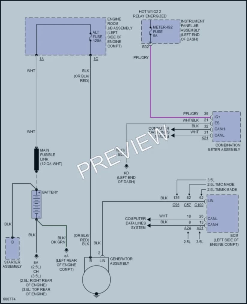 2018 Toyota Camry Starting Charging wiring diagram preview