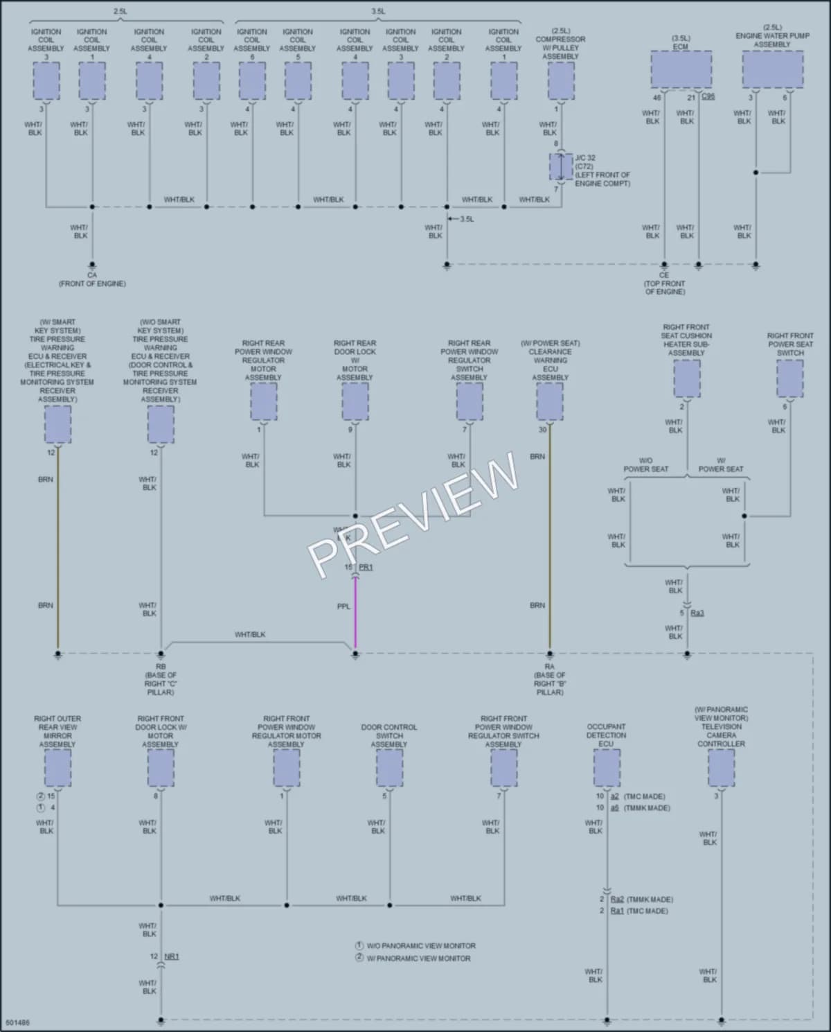 2018 Toyota CamryHybrid Ground Distribution wiring diagram preview
