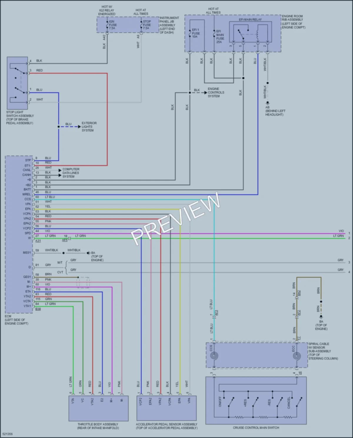 2018 Toyota CorollaiM Cruise Control wiring diagram preview