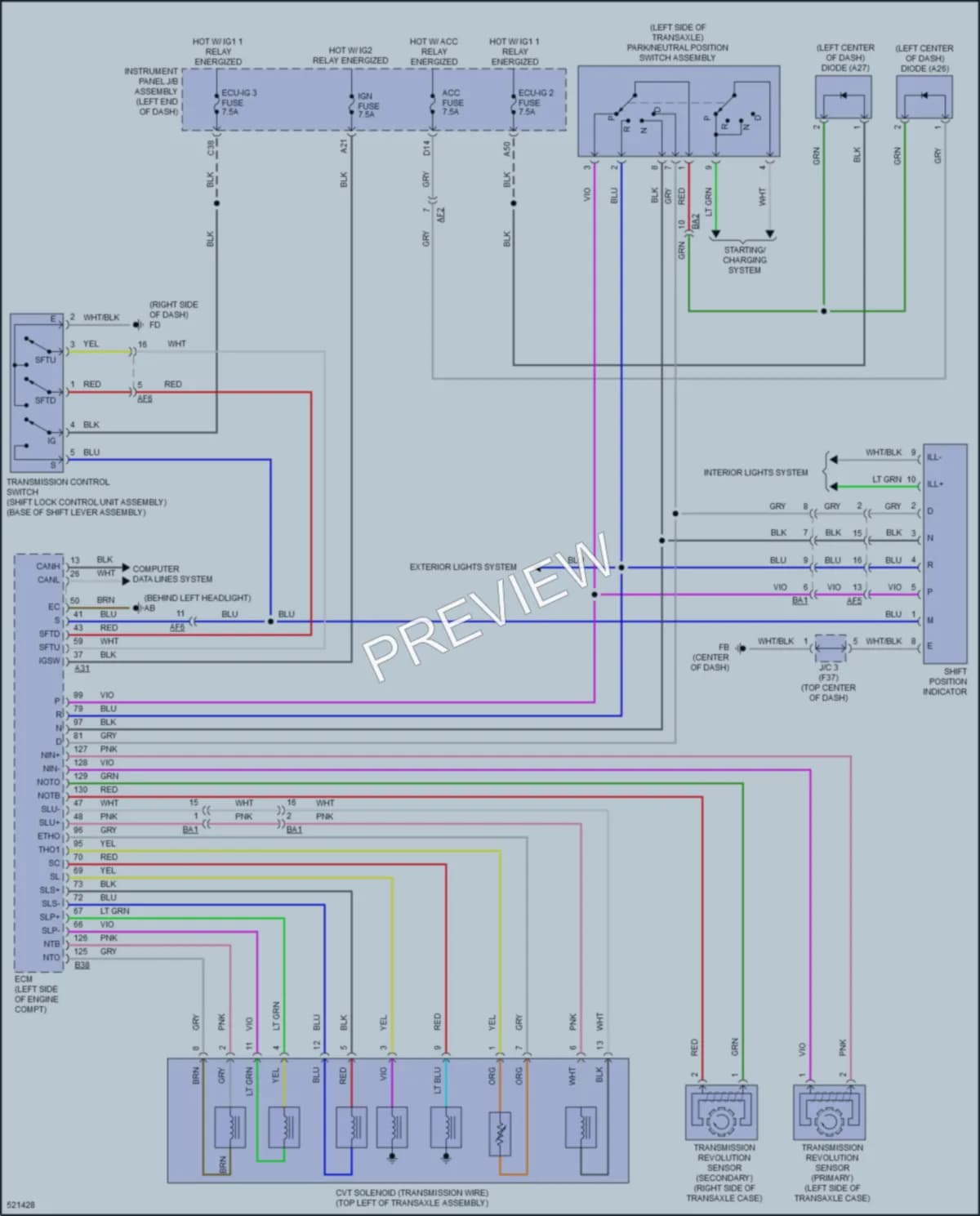2018 Toyota CorollaiM Transmission wiring diagram preview