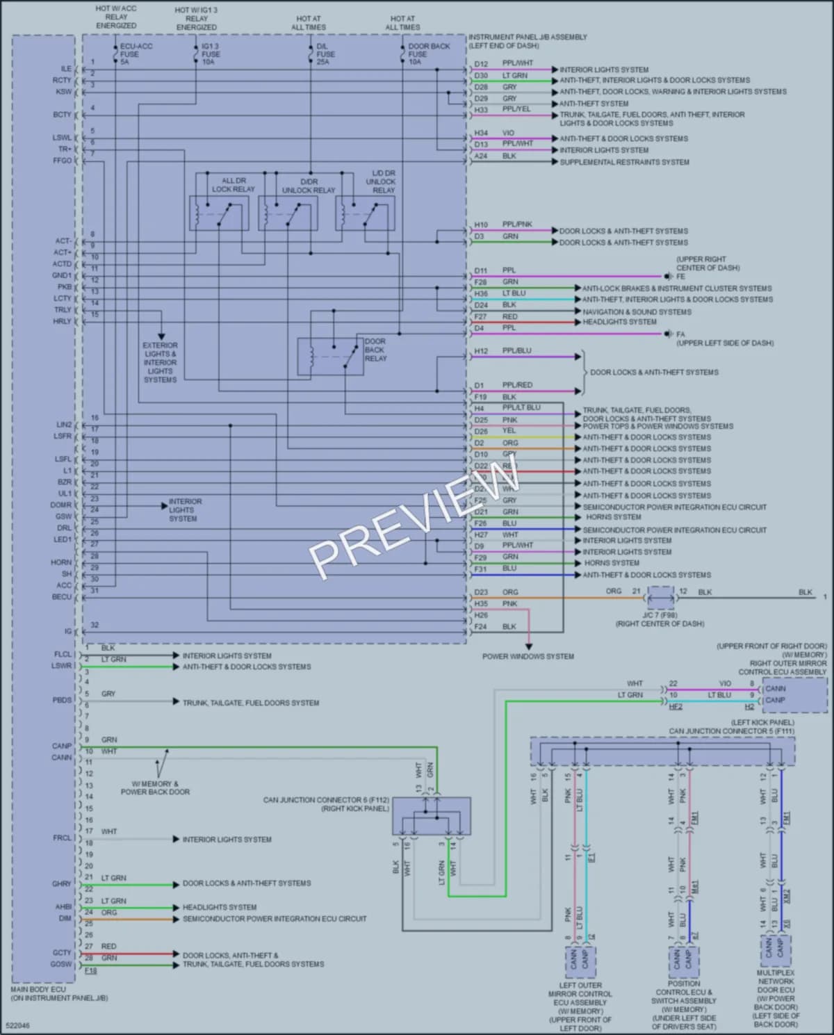 2018 Toyota HighlanderHybrid Body Control Modules wiring diagram preview