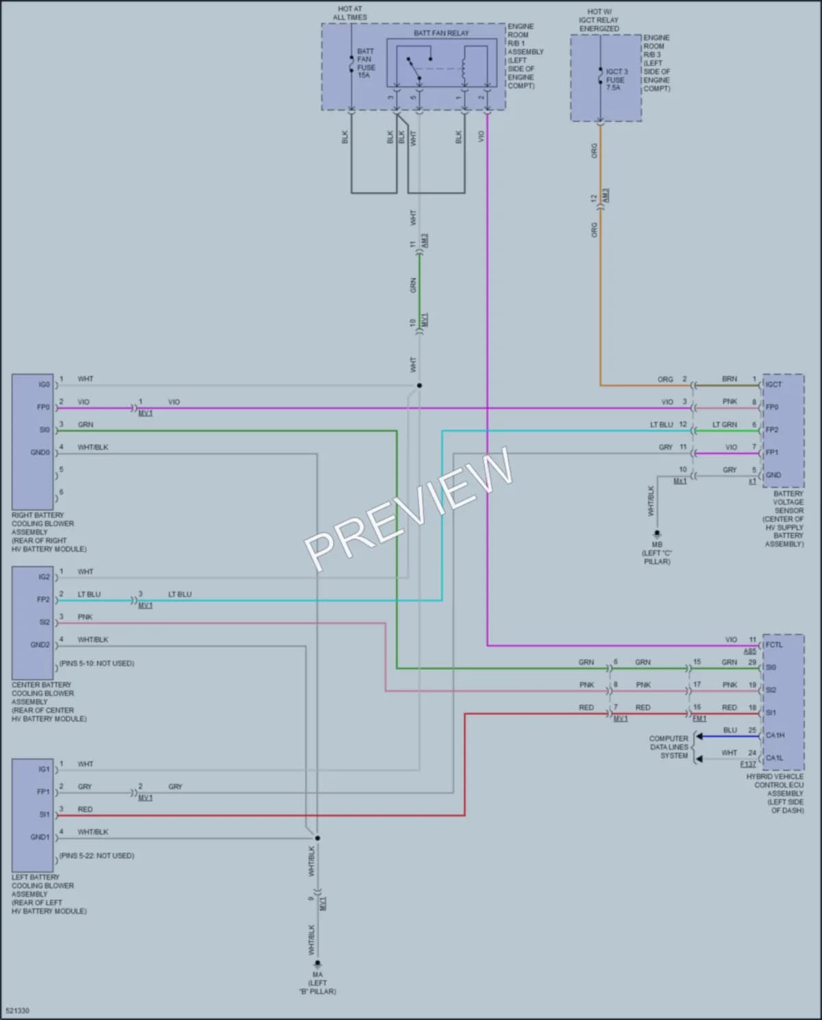 2018 Toyota HighlanderHybrid Cooling Fan wiring diagram preview