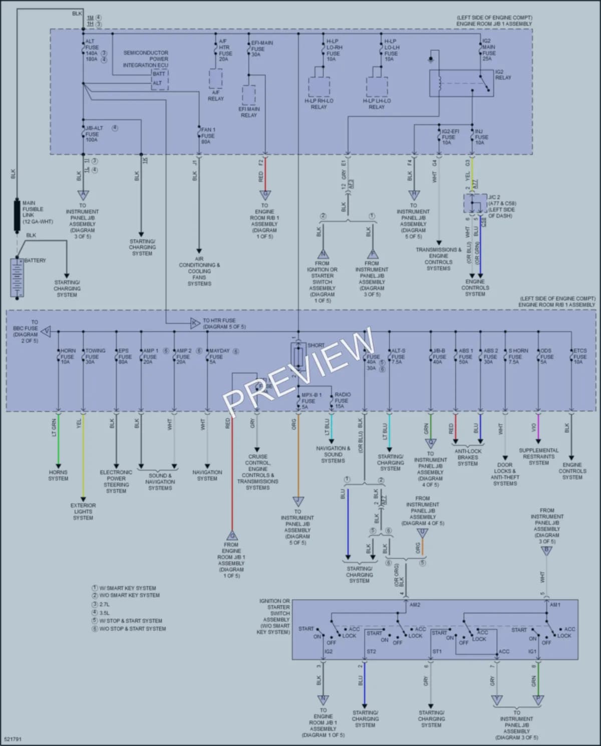 2018 Toyota HighlanderHybrid Power Distribution wiring diagram preview