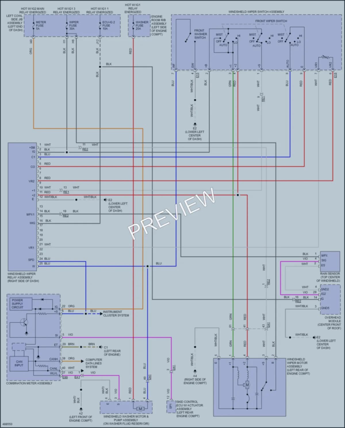 2018 Toyota LandCruiser Wiper Washer wiring diagram preview