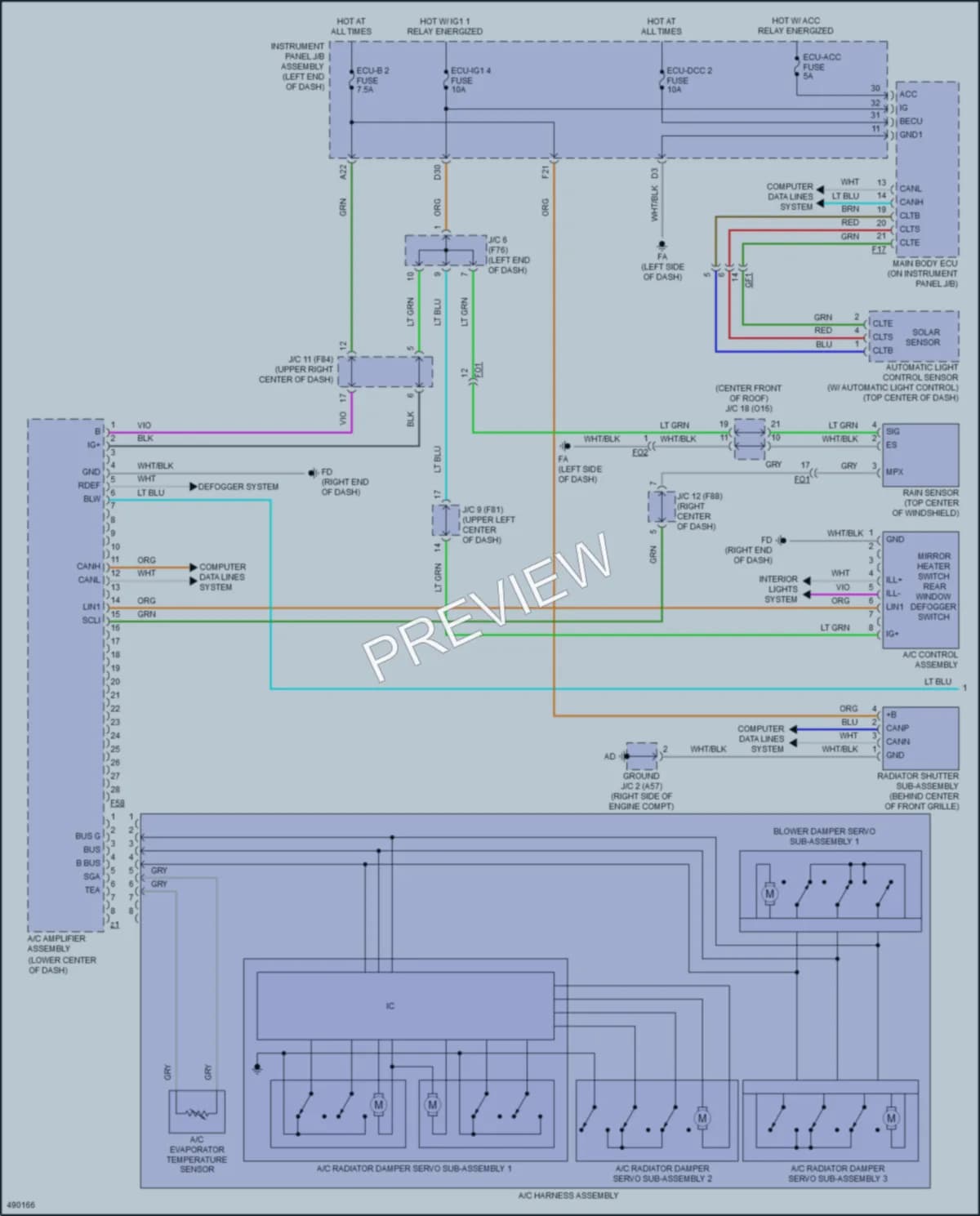 2018 Toyota Prius Air Conditioning wiring diagram preview