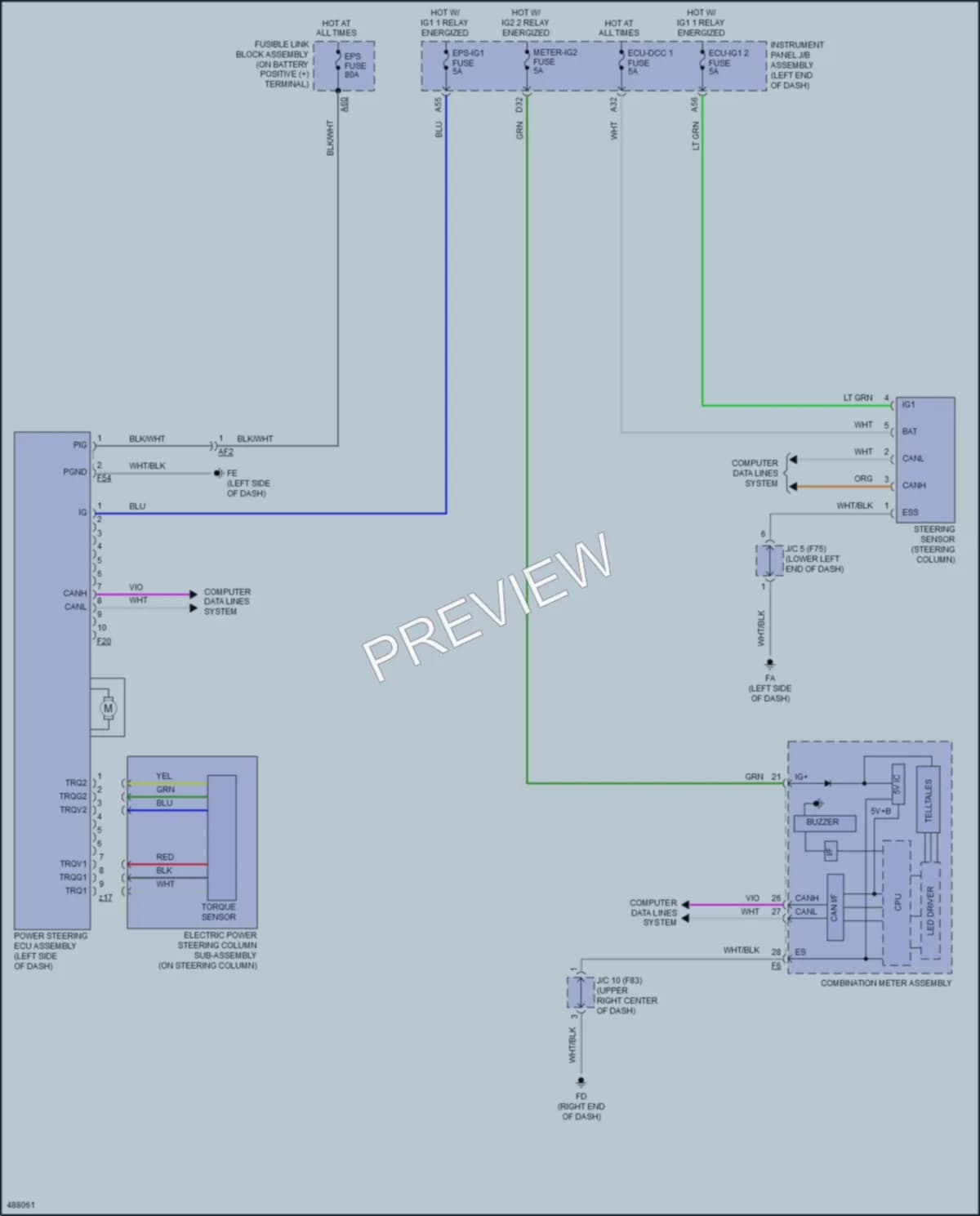 2018 Toyota Prius Electronic Power Steering wiring diagram preview
