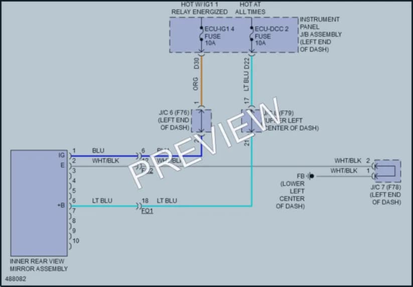 2018 Toyota Prius Power Mirrors wiring diagram preview