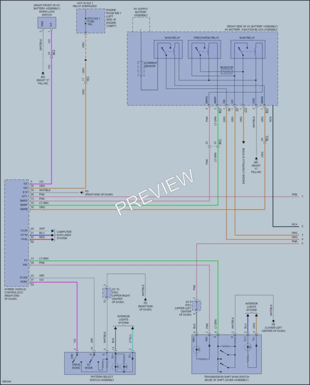 2018 Toyota Prius Transmission wiring diagram preview