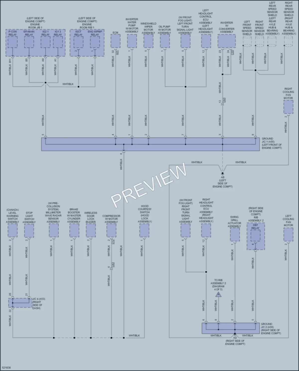 2018 Toyota PriusPrime Ground Distribution wiring diagram preview