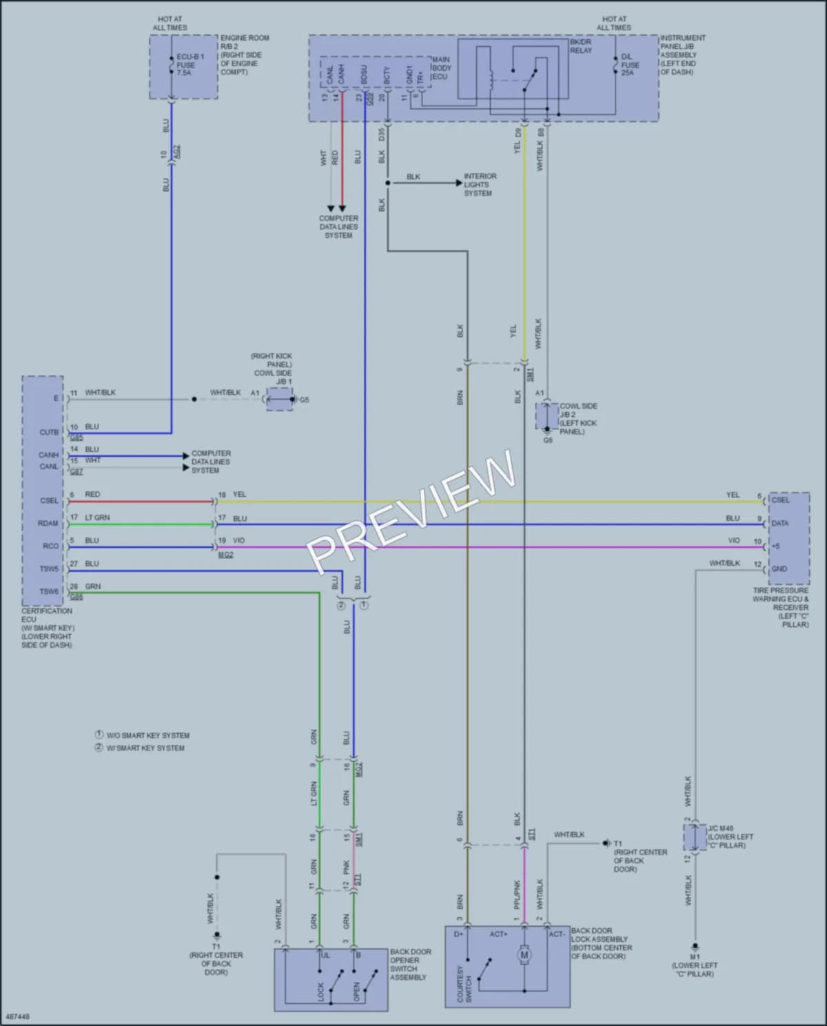 2018 Toyota Priusc Trunk Tailgate Fuel Door wiring diagram preview