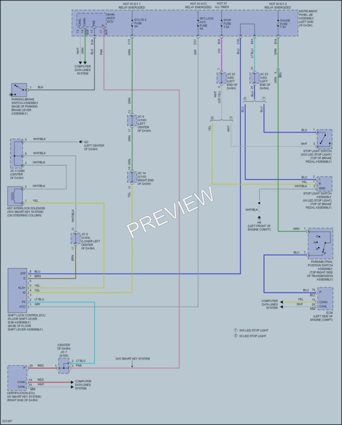 2018 Toyota RAV4 Shift Interlock wiring diagram preview