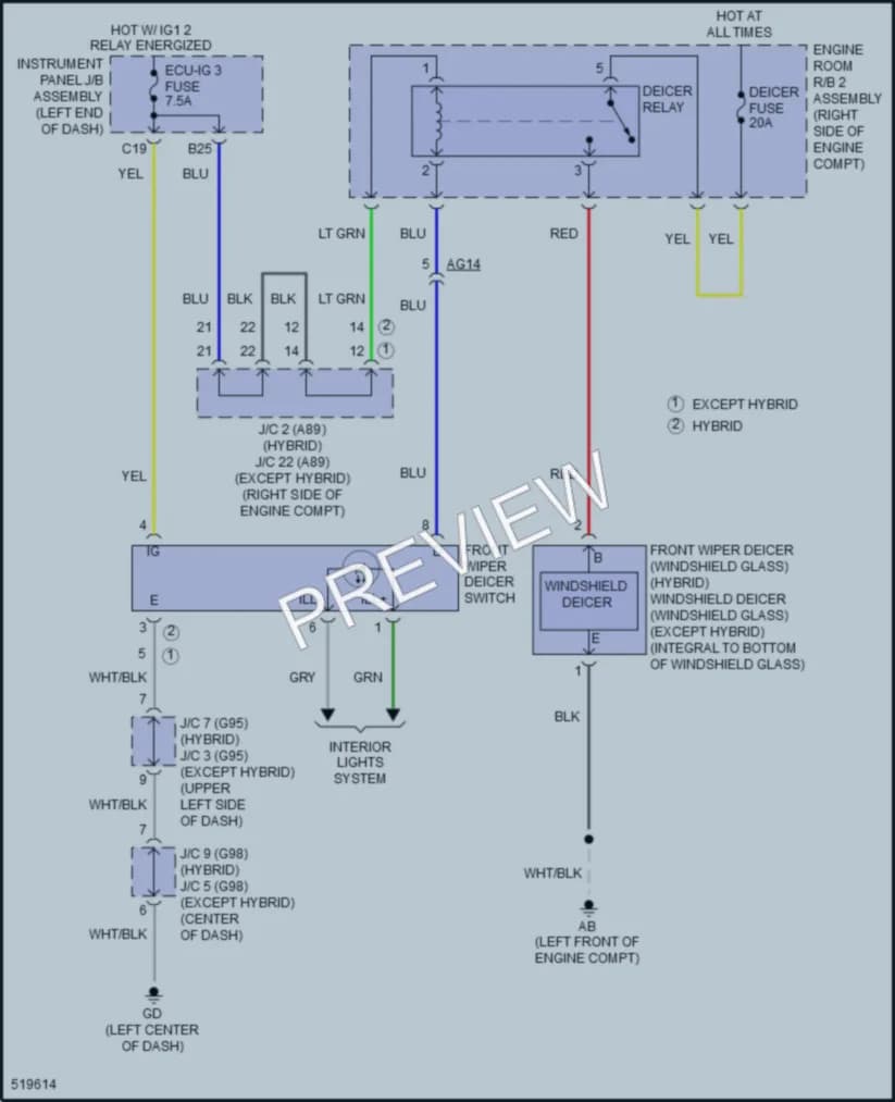 2018 Toyota RAV4Hybrid Defoggers wiring diagram preview
