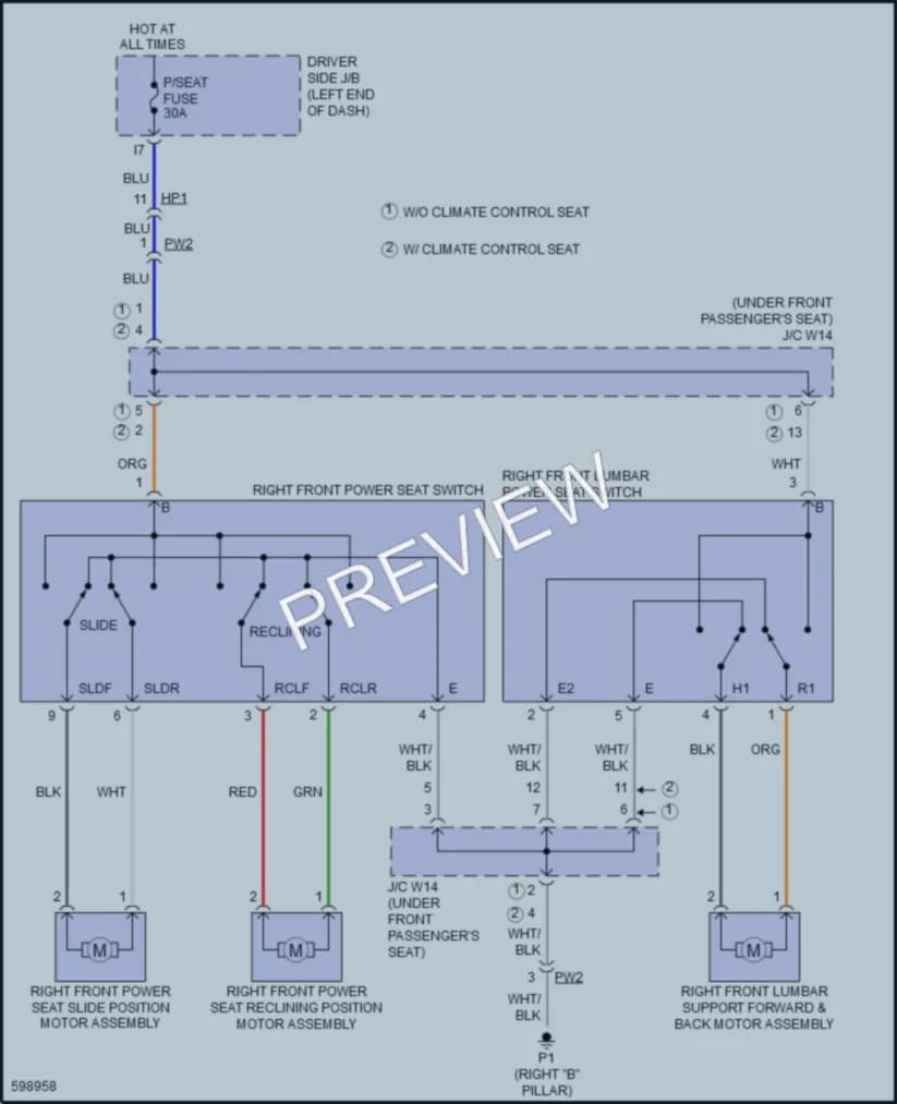 2018 Toyota Sequoia Power Seats wiring diagram preview