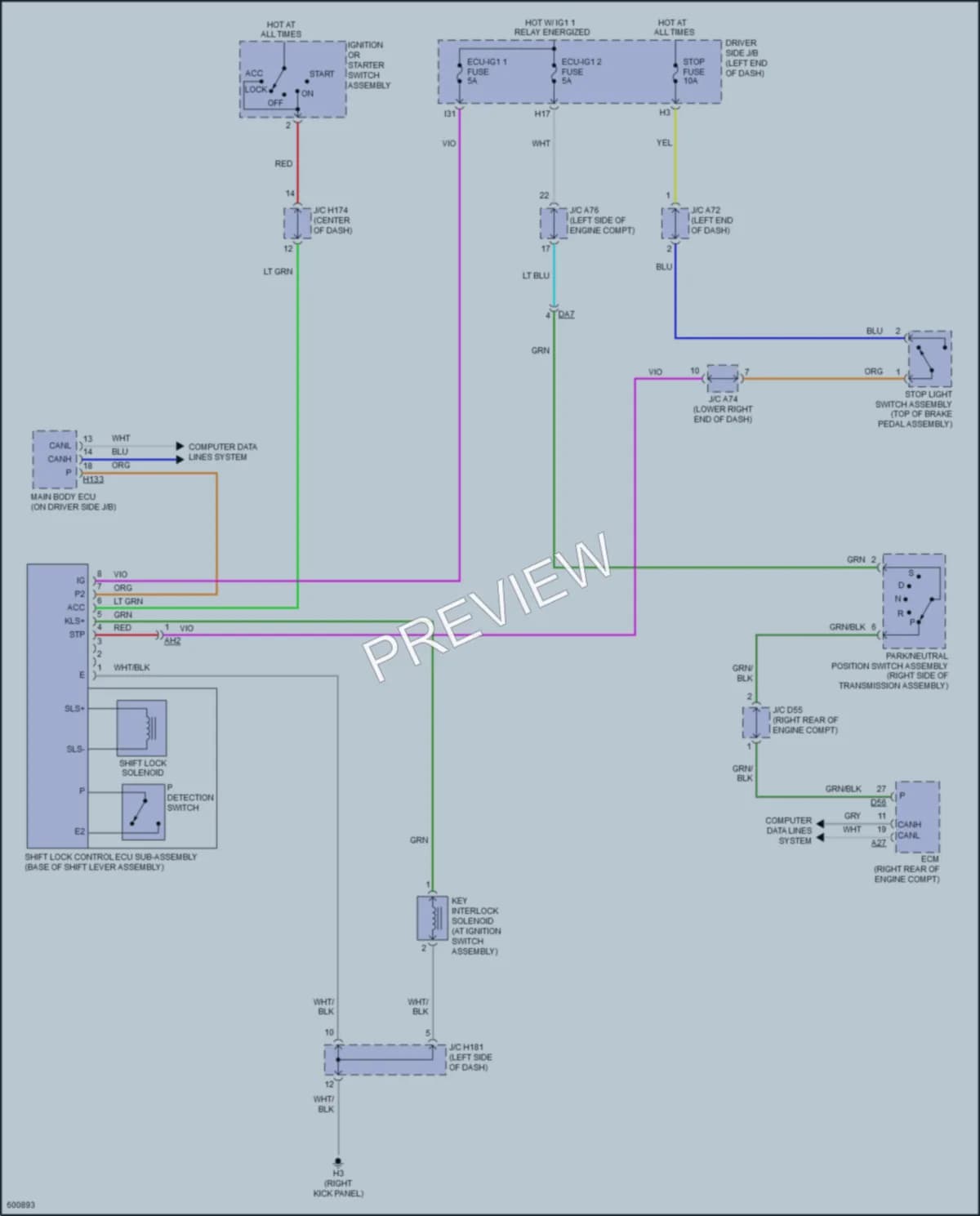 2018 Toyota Sequoia Shift Interlock wiring diagram preview