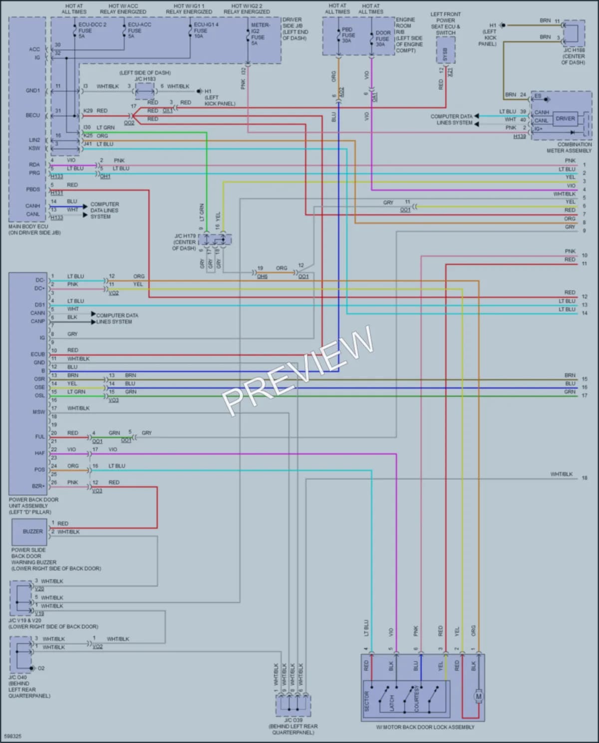 2018 Toyota Sequoia Trunk Tailgate Fuel Door wiring diagram preview