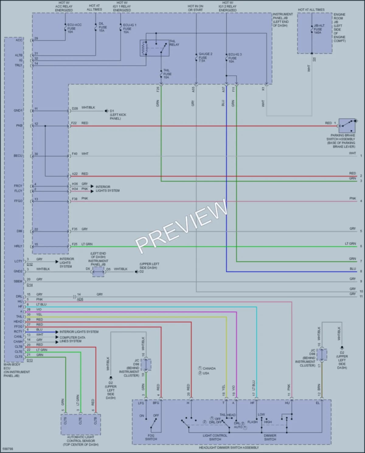 2018 Toyota Sienna Headlights wiring diagram preview