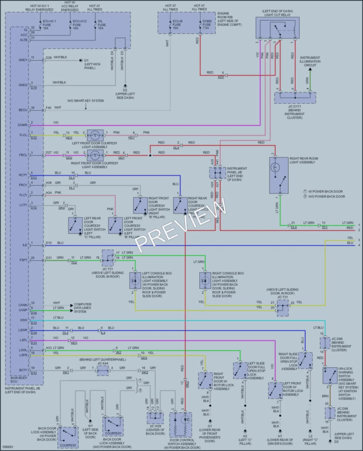 2018 Toyota Sienna Interior Lights wiring diagram preview