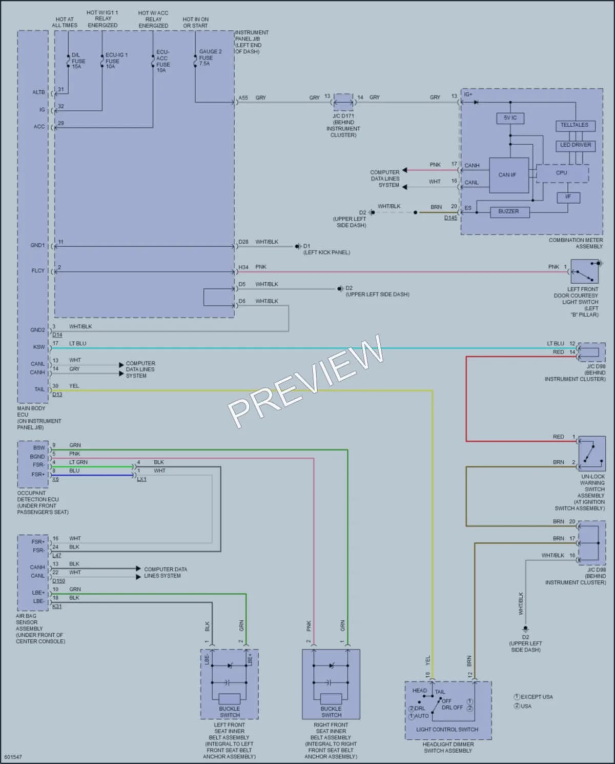 2018 Toyota Sienna Warning Systems wiring diagram preview