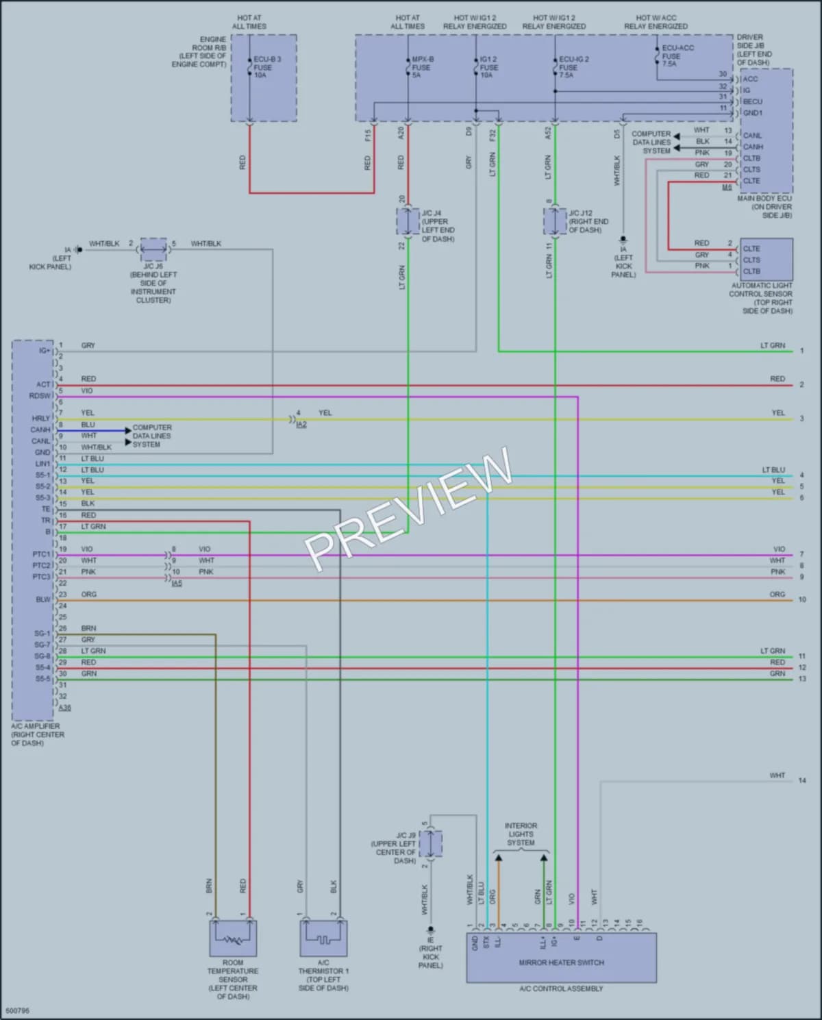 2018 Toyota Tacoma Air Conditioning wiring diagram preview