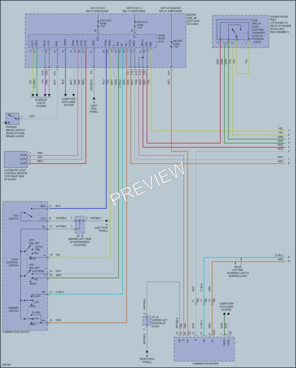 2018 Toyota Tacoma Headlights wiring diagram preview
