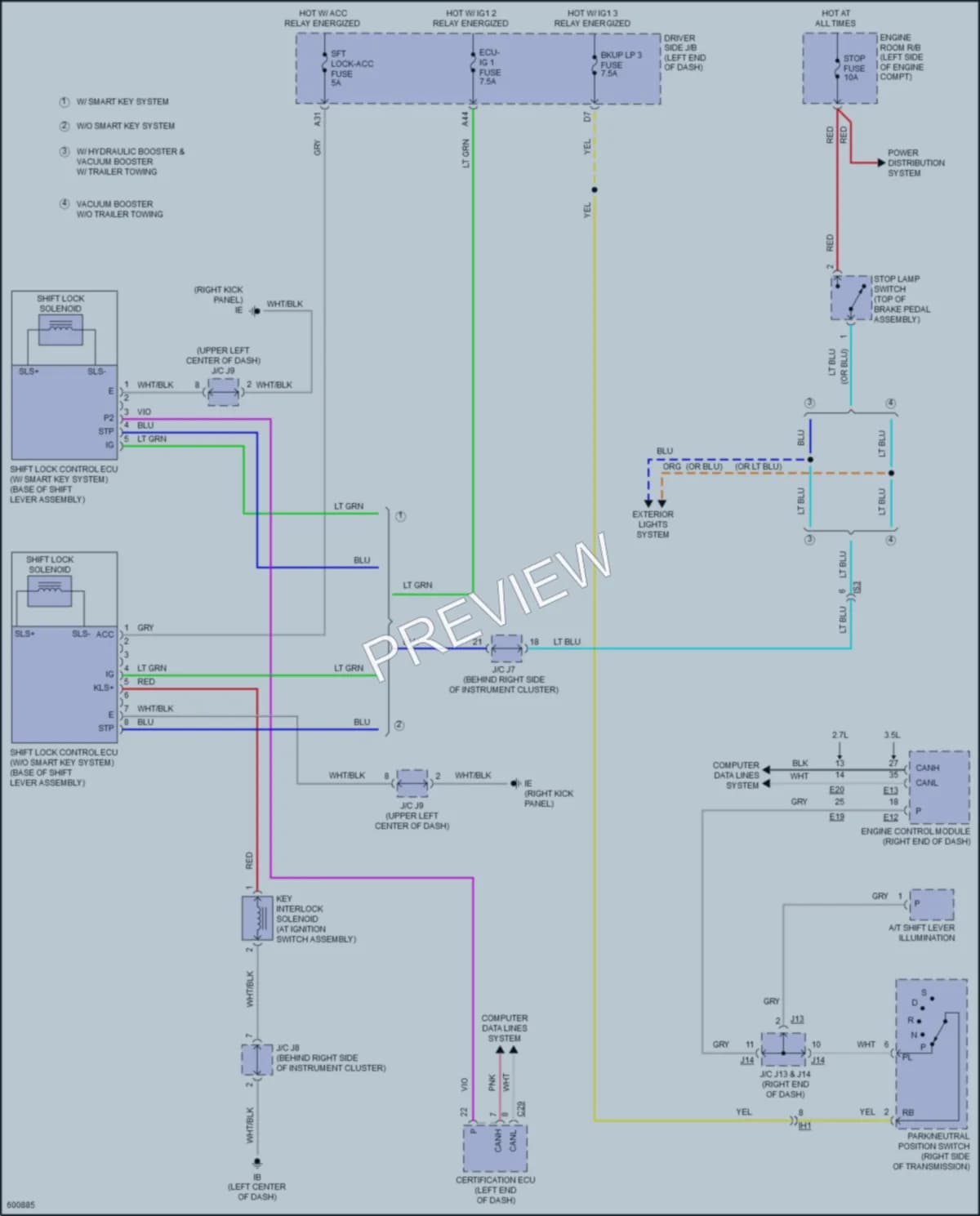 2018 Toyota Tacoma Shift Interlock wiring diagram preview