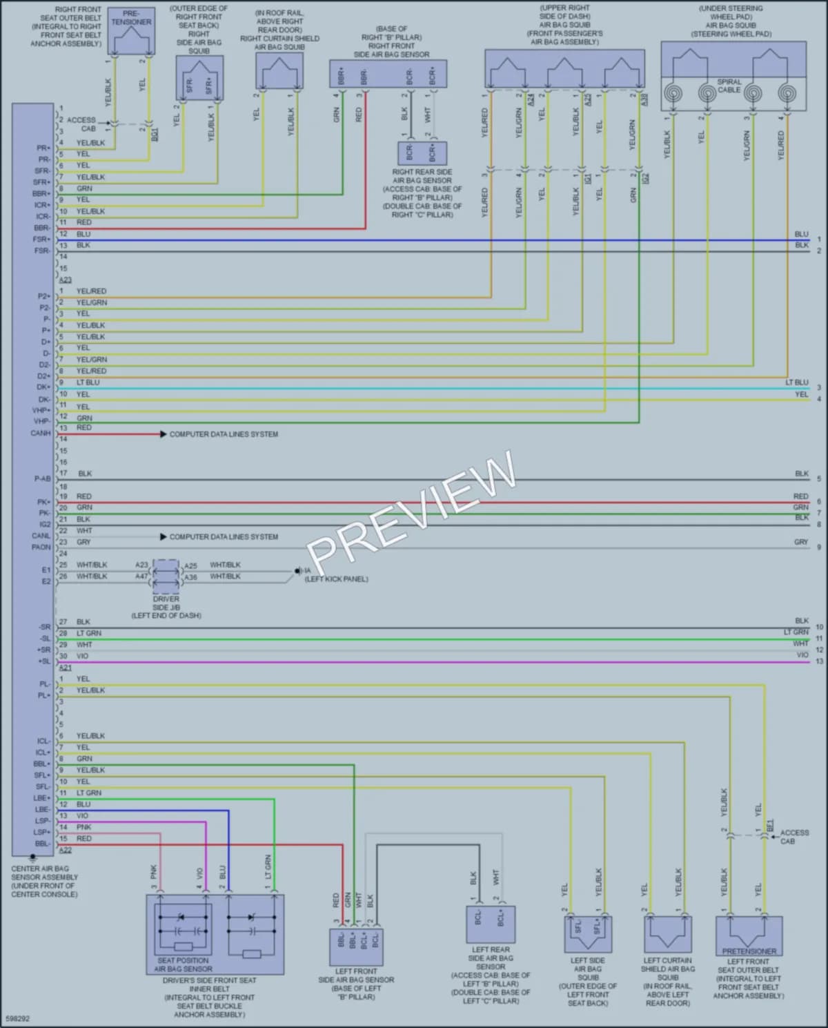 2018 Toyota Tacoma Supplemental Restraints wiring diagram preview