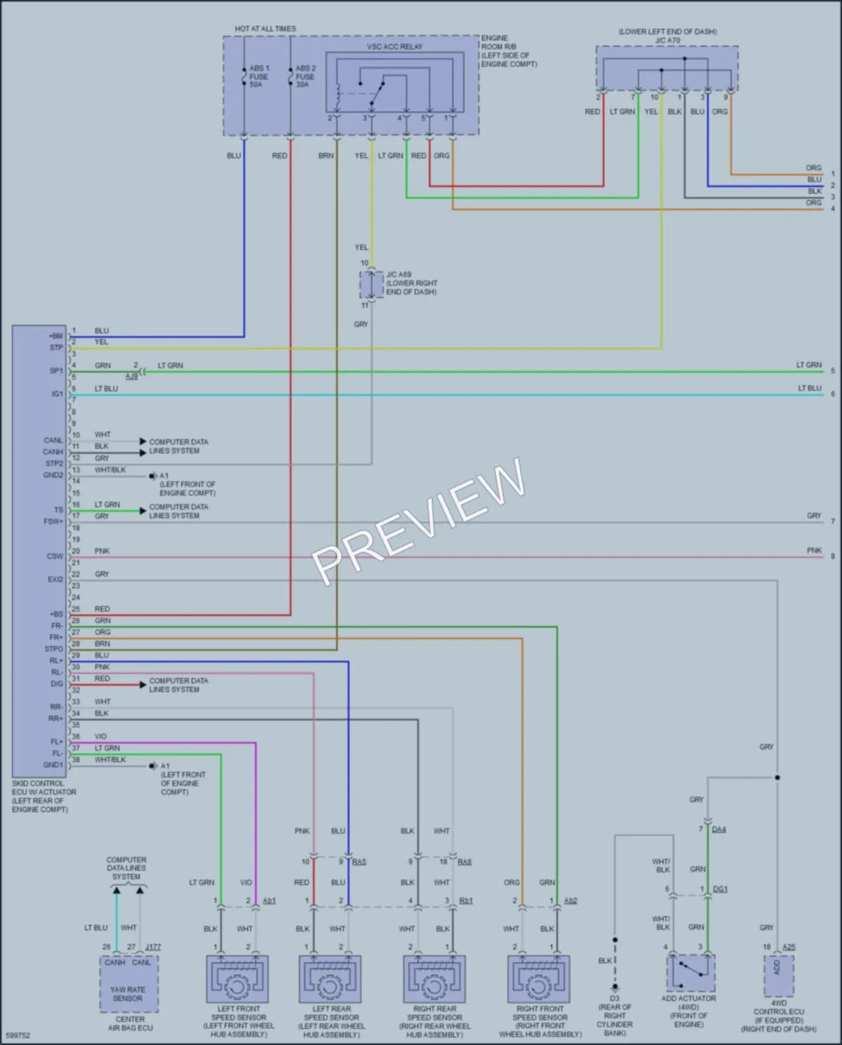 2018 Toyota Tundra Anti Lock Brakes wiring diagram preview