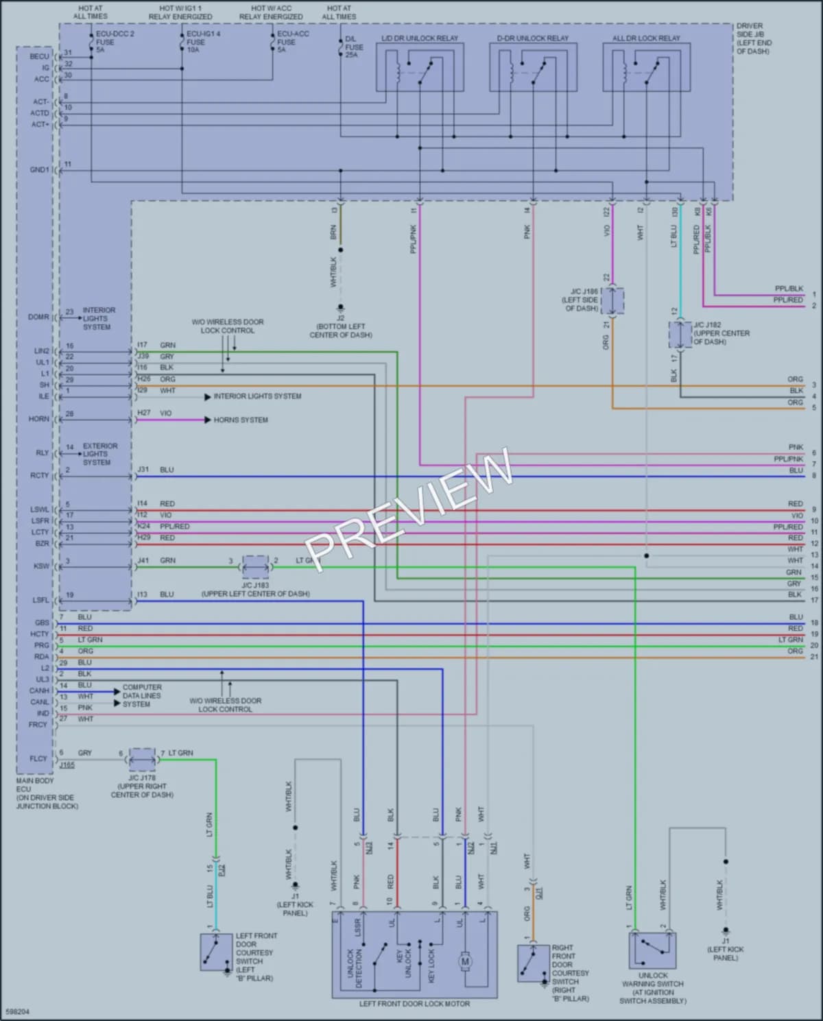 2018 Toyota Tundra Power Door Locks wiring diagram preview