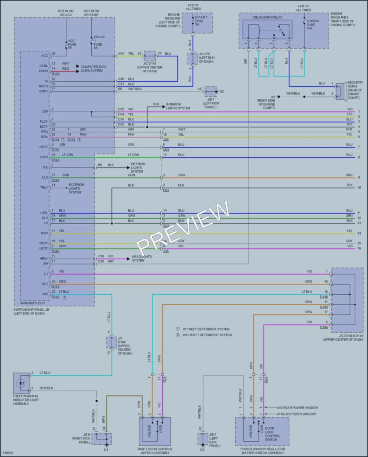 2018 Toyota Yaris Anti Theft wiring diagram preview