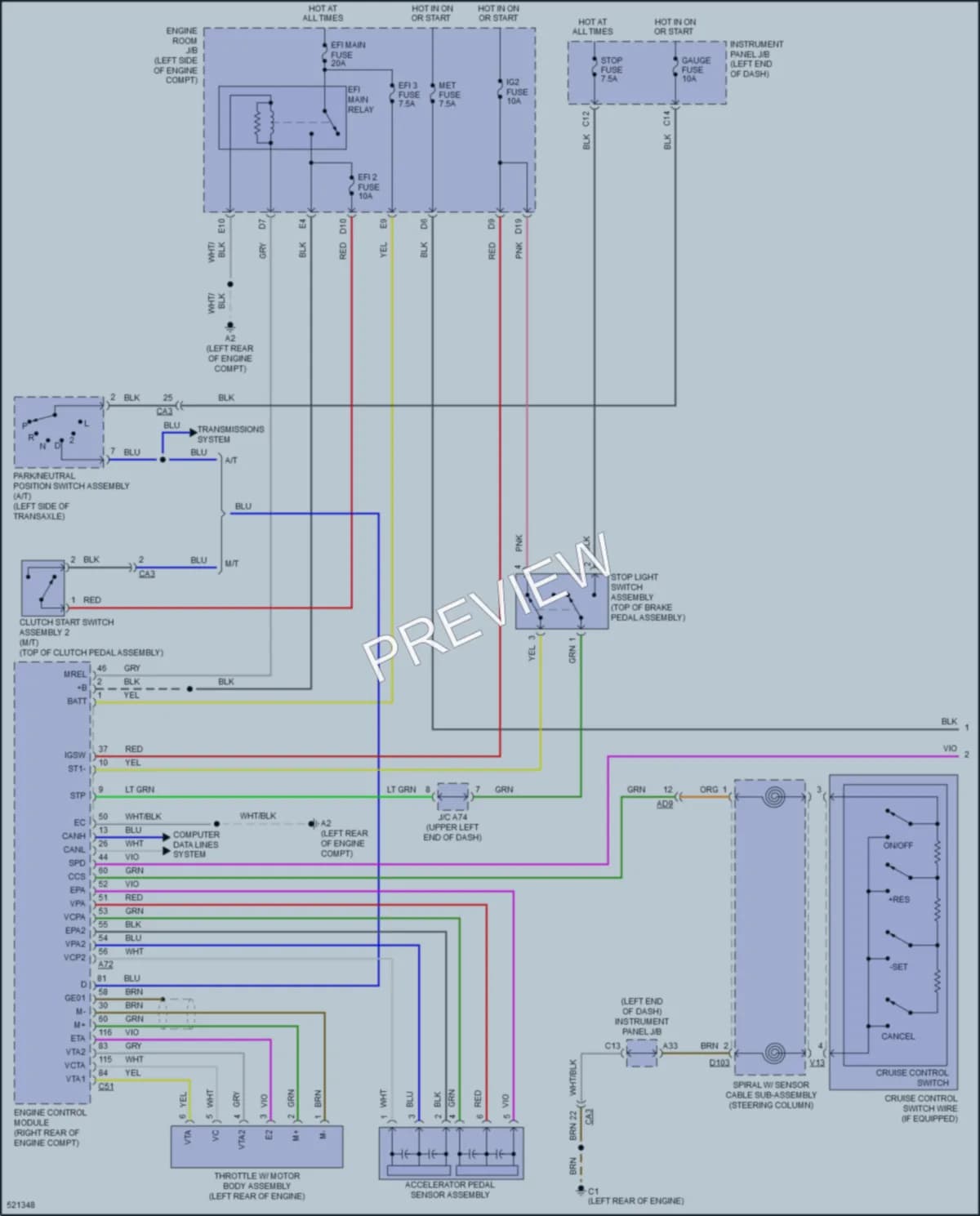 2018 Toyota Yaris Cruise Control wiring diagram preview