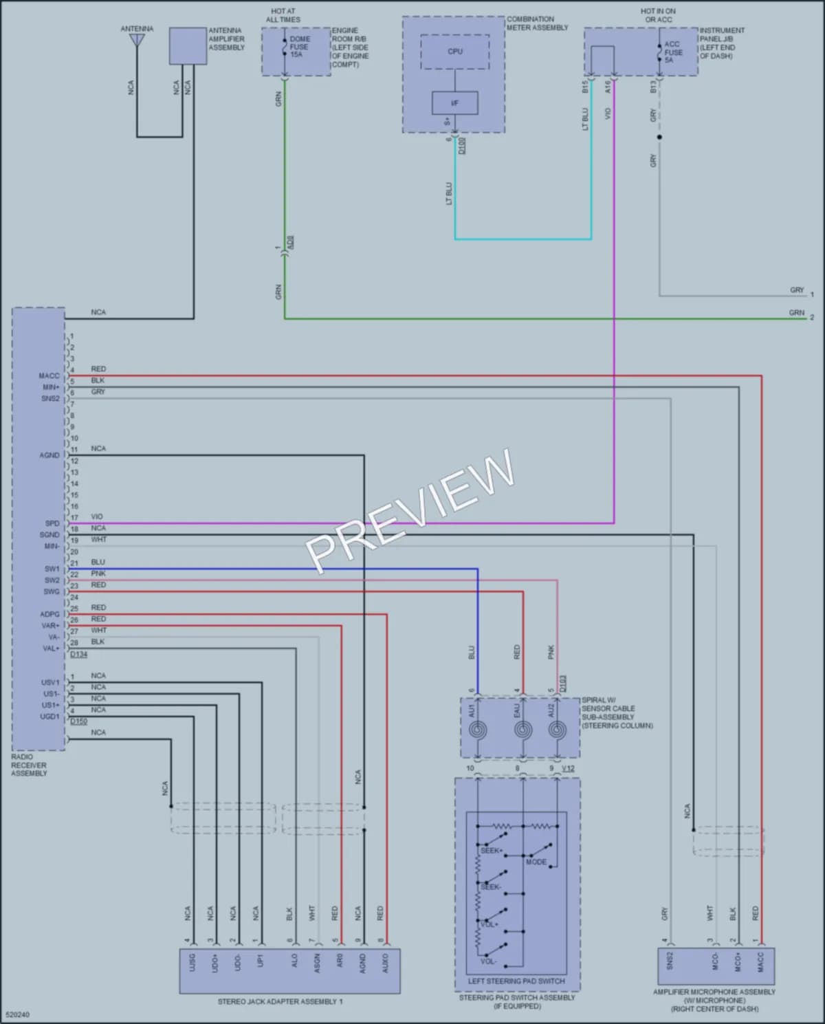 2018 Toyota Yaris Radio wiring diagram preview
