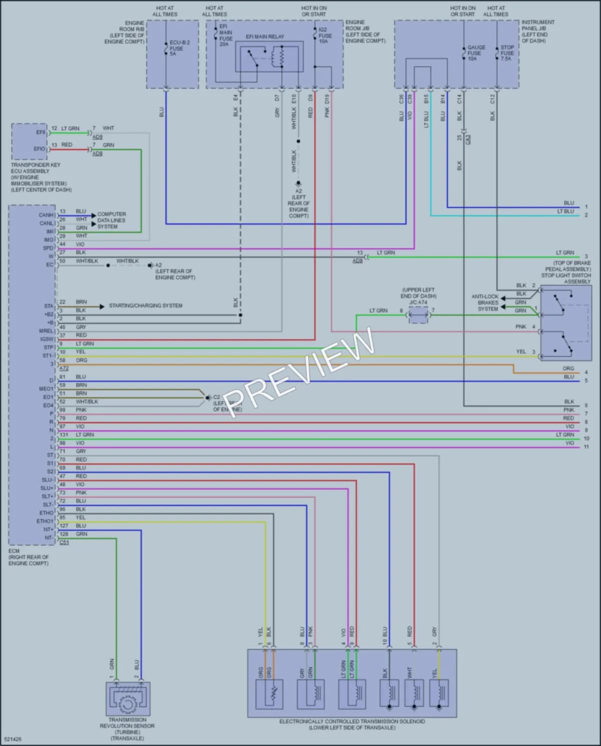 2018 Toyota Yaris Transmission wiring diagram preview