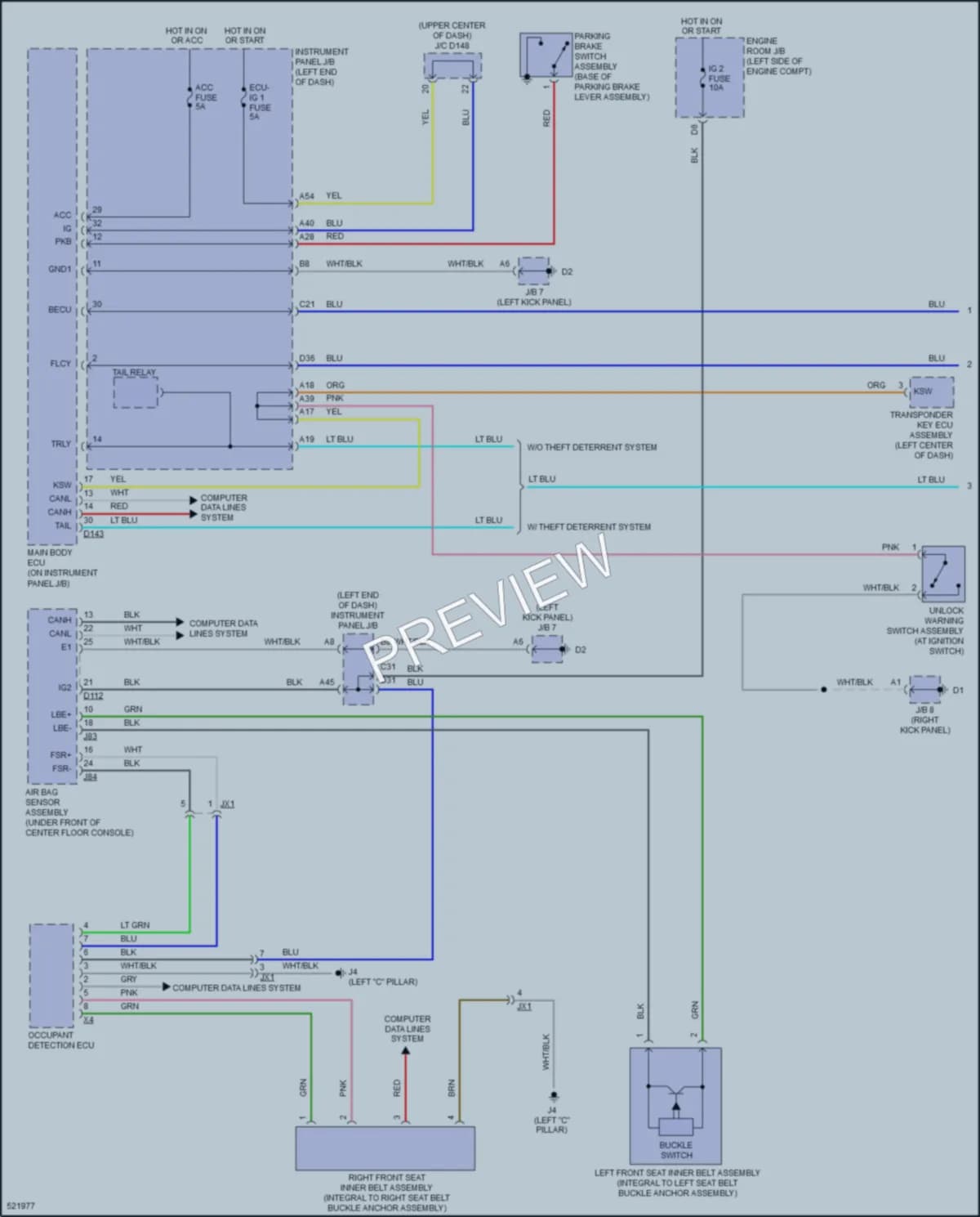 2018 Toyota Yaris Warning Systems wiring diagram preview
