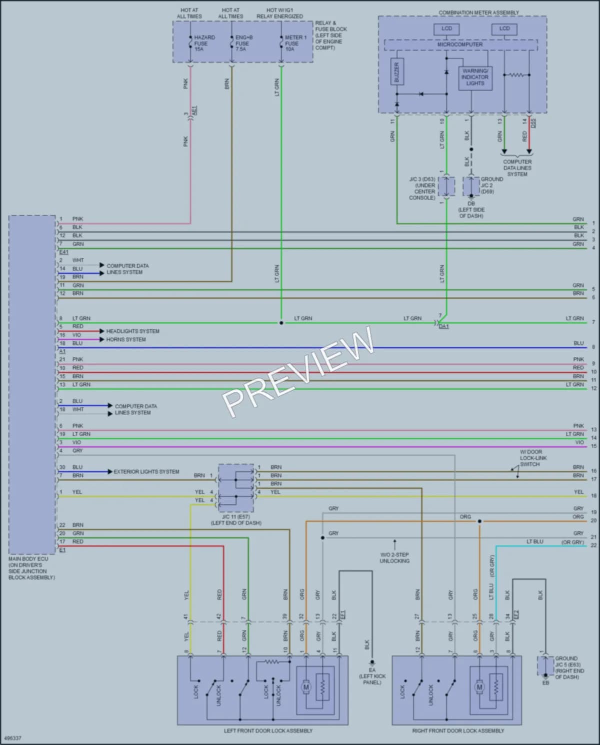 2018 Toyota YarisiA Power Door Locks wiring diagram preview