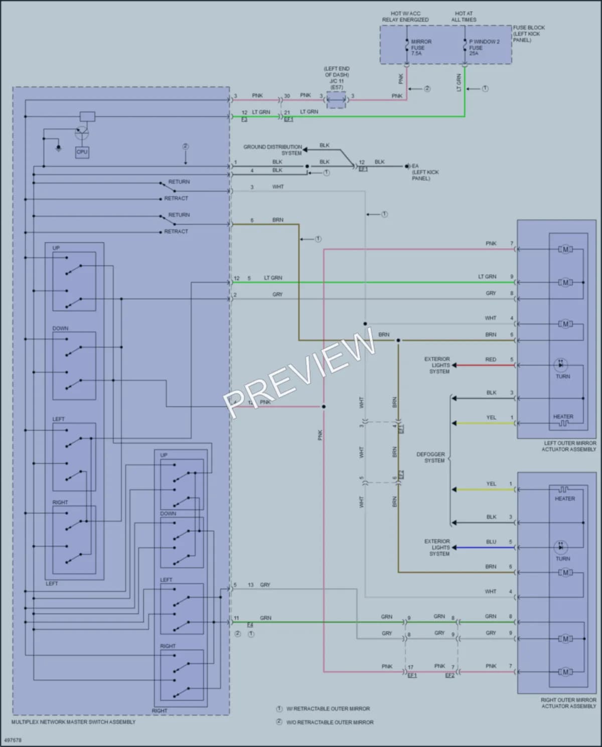 2018 Toyota YarisiA Power Mirrors wiring diagram preview