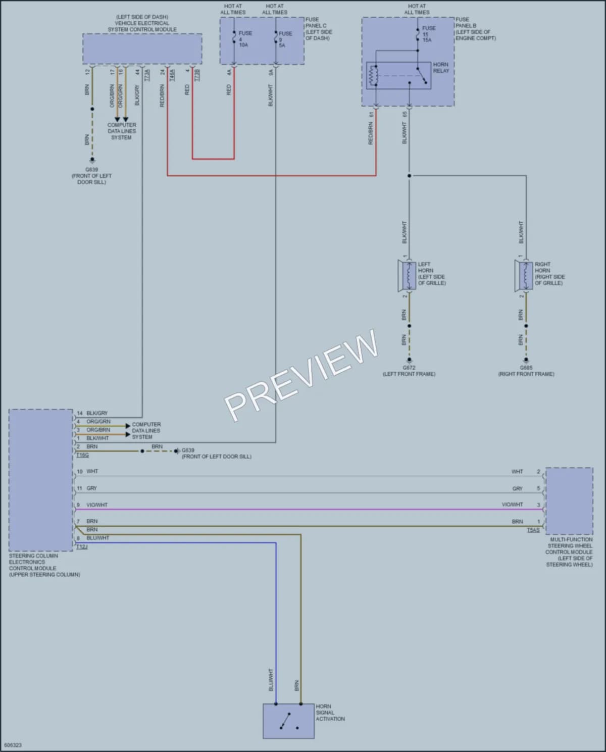 2018 Volkswagen Atlas Horn wiring diagram preview