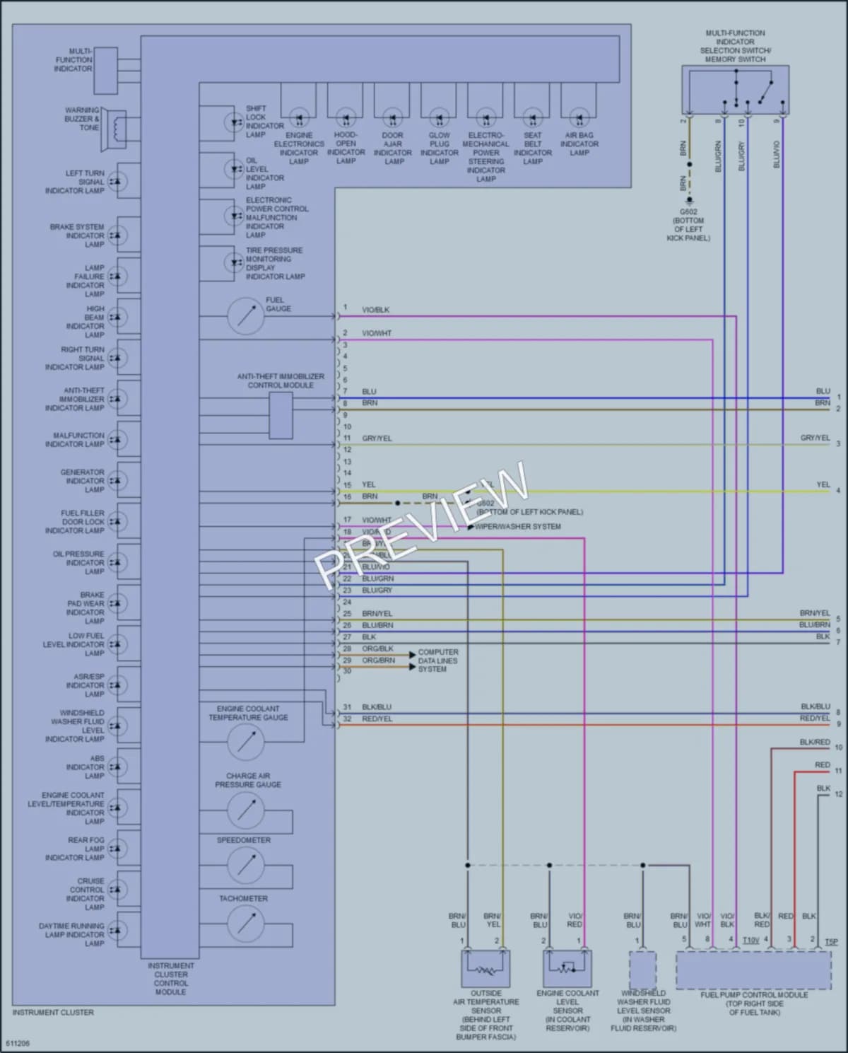 2018 Volkswagen Beetle Instrument Cluster wiring diagram preview