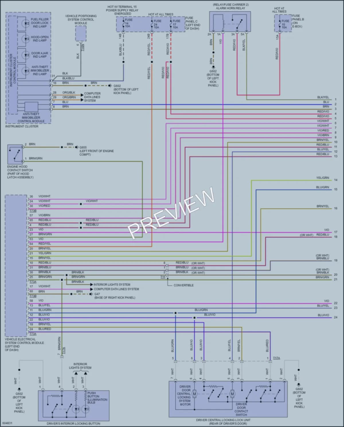 2018 Volkswagen Beetle Power Door Locks wiring diagram preview