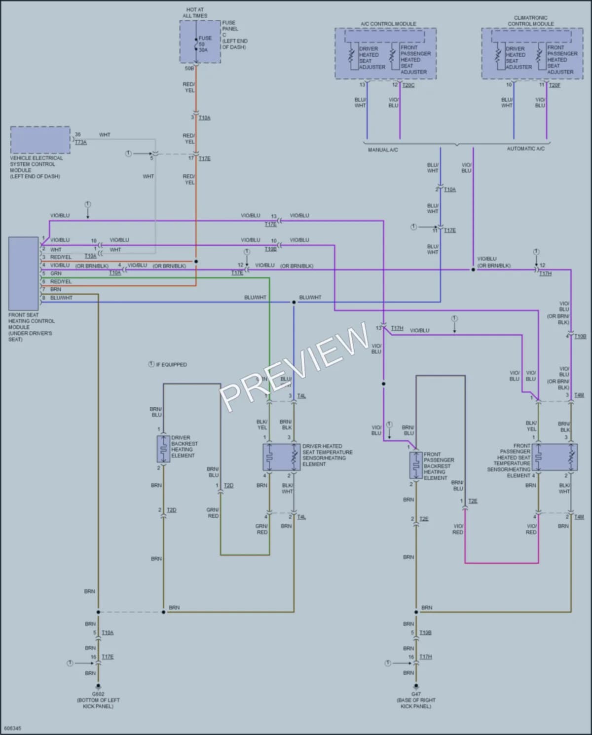 2018 Volkswagen Beetle Power Seats wiring diagram preview