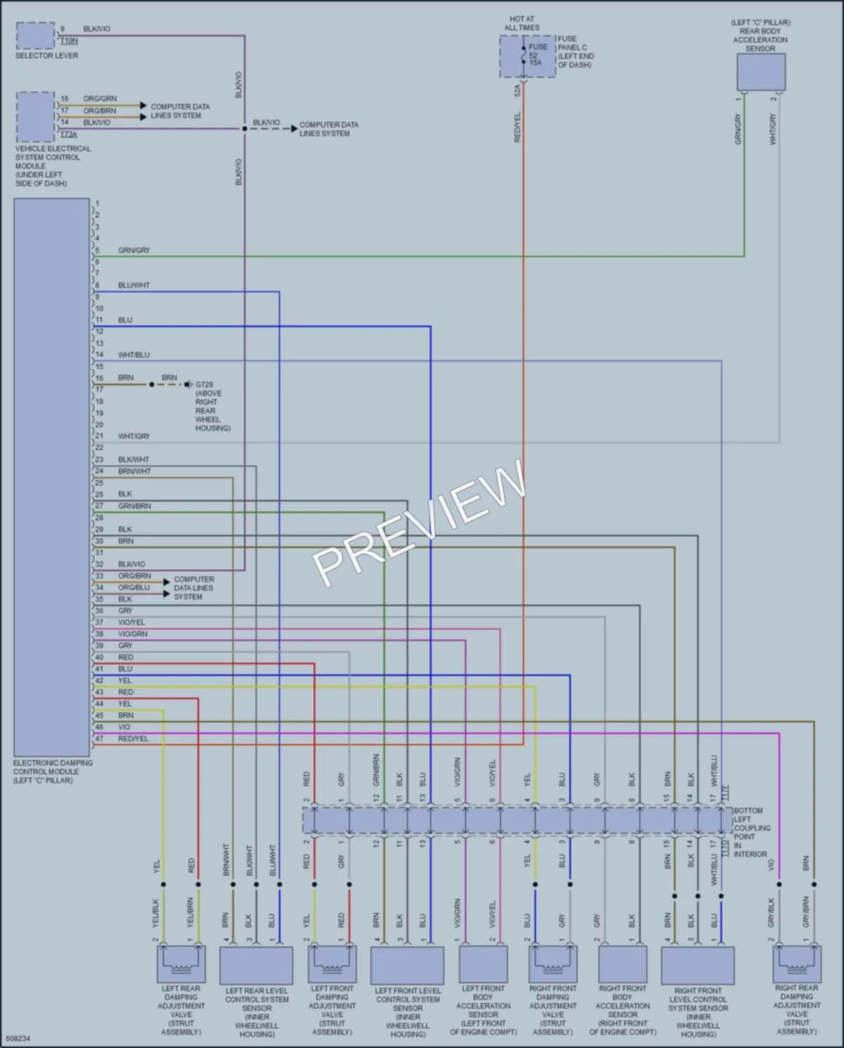 2018 Volkswagen GolfAlltrack Electronic Suspension wiring diagram preview