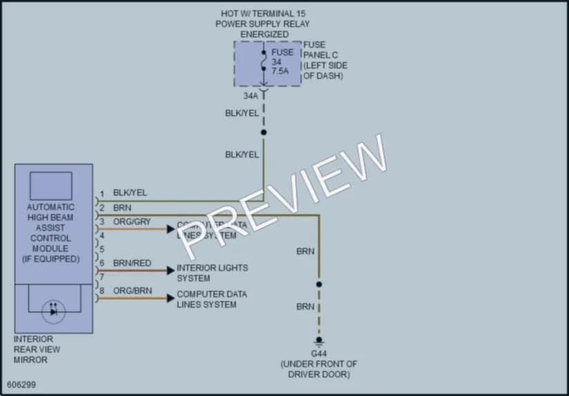 2018 Volkswagen GolfGTI Power Mirrors wiring diagram preview