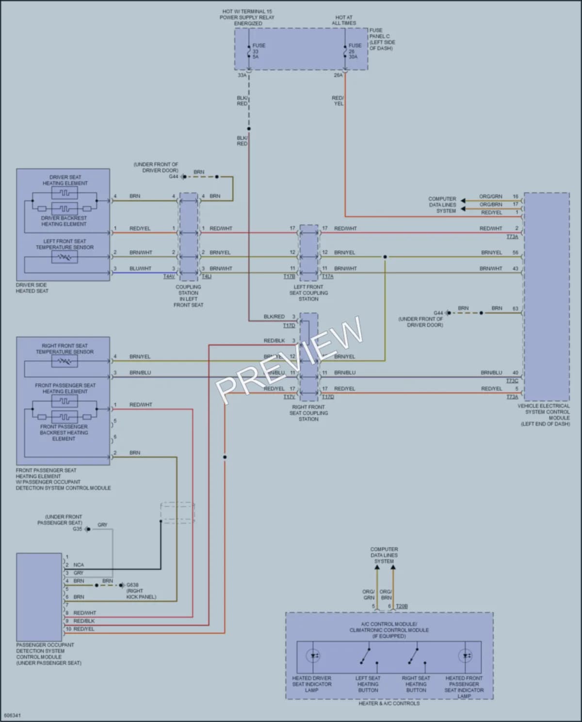 2018 Volkswagen GolfGTI Power Seats wiring diagram preview