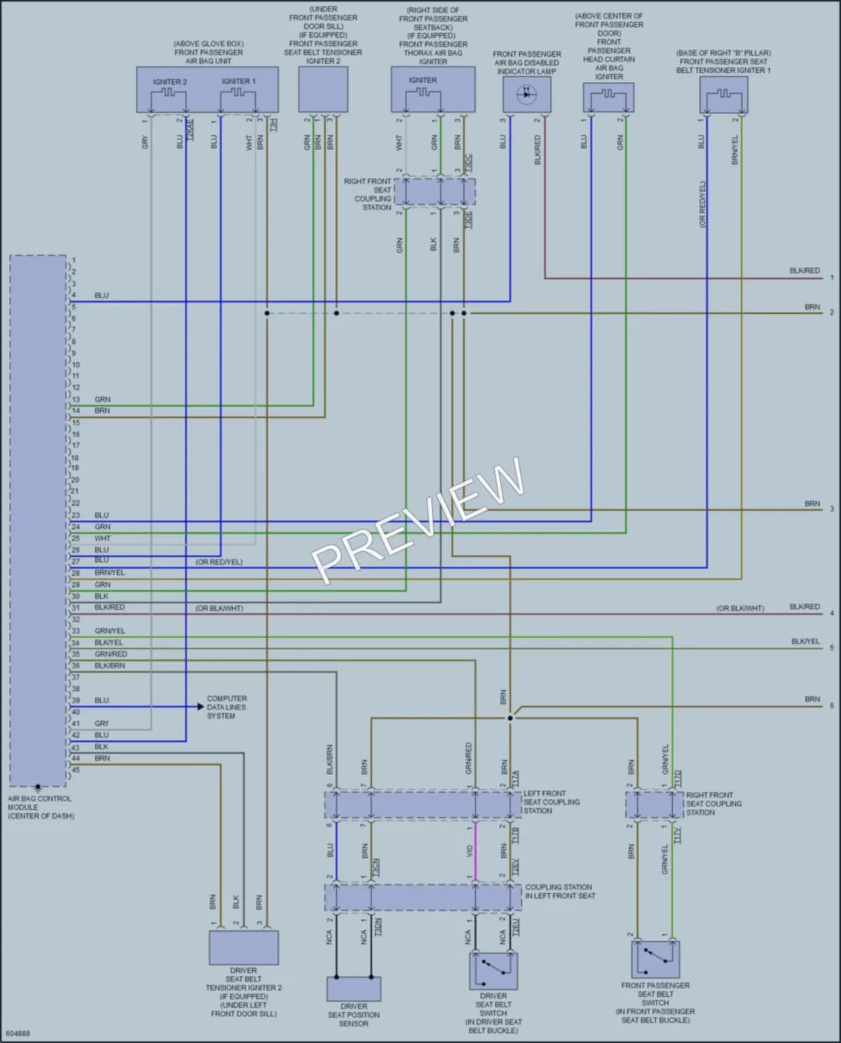 2018 Volkswagen GolfGTI Supplemental Restraints wiring diagram preview
