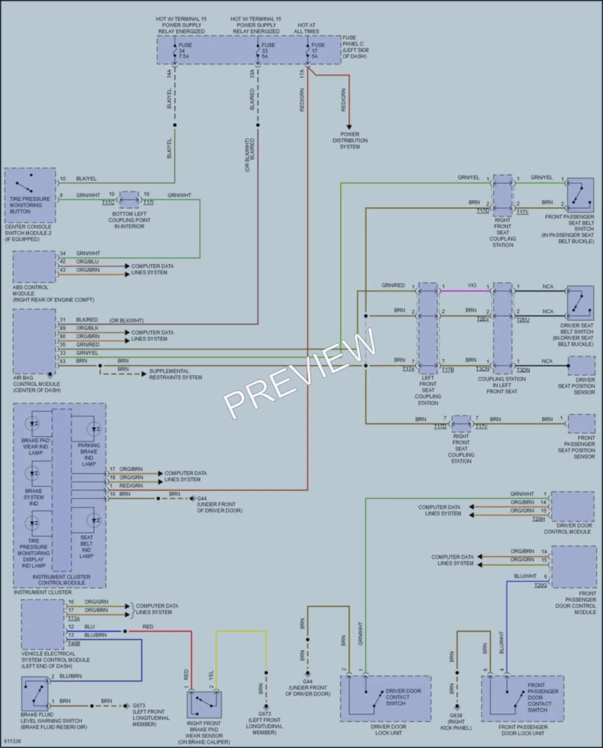 2018 Volkswagen GolfGTI Warning Systems wiring diagram preview