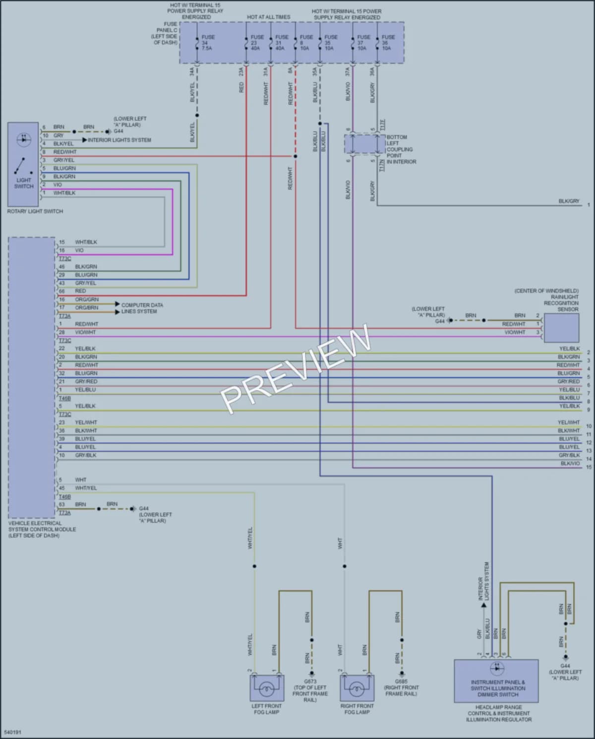 2018 Volkswagen GolfR Headlights wiring diagram preview