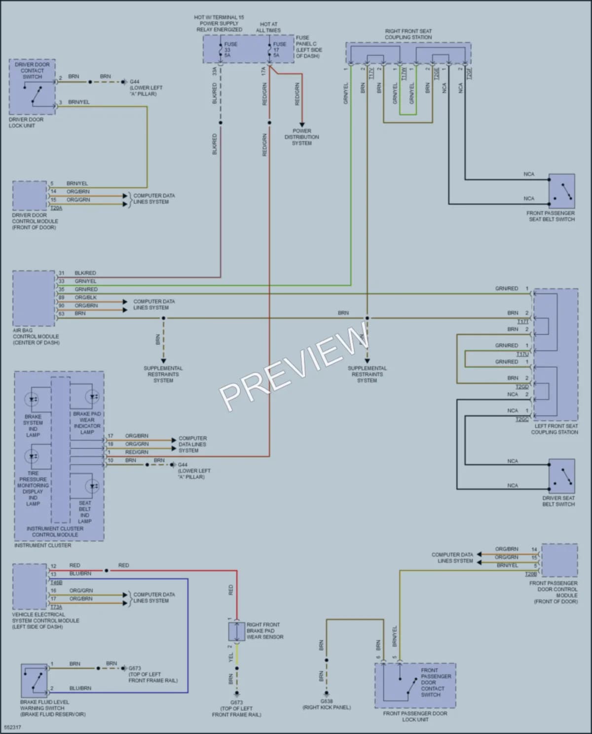 2018 Volkswagen GolfR Warning Systems wiring diagram preview