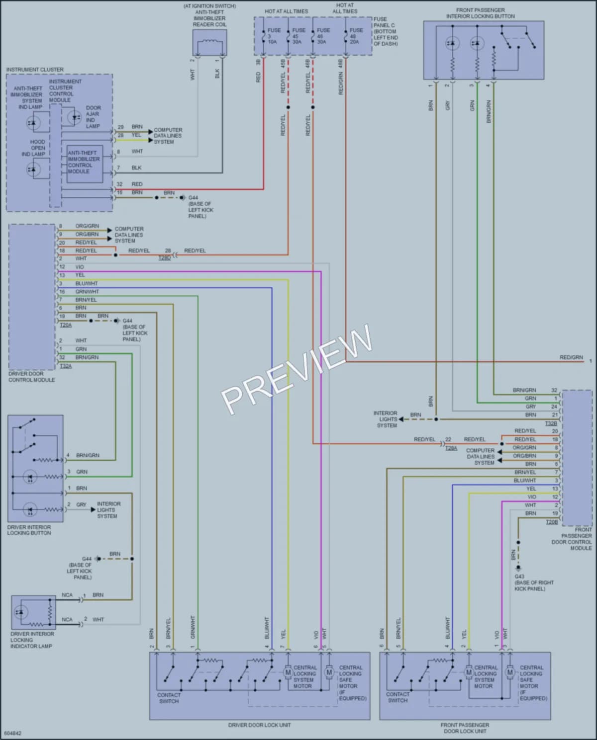 2018 Volkswagen Jetta Power Door Locks wiring diagram preview