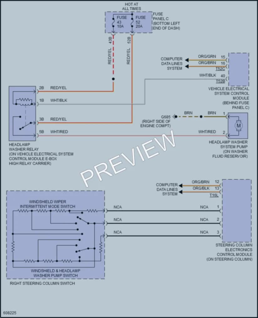 2018 Volkswagen Jetta Wiper Washer wiring diagram preview