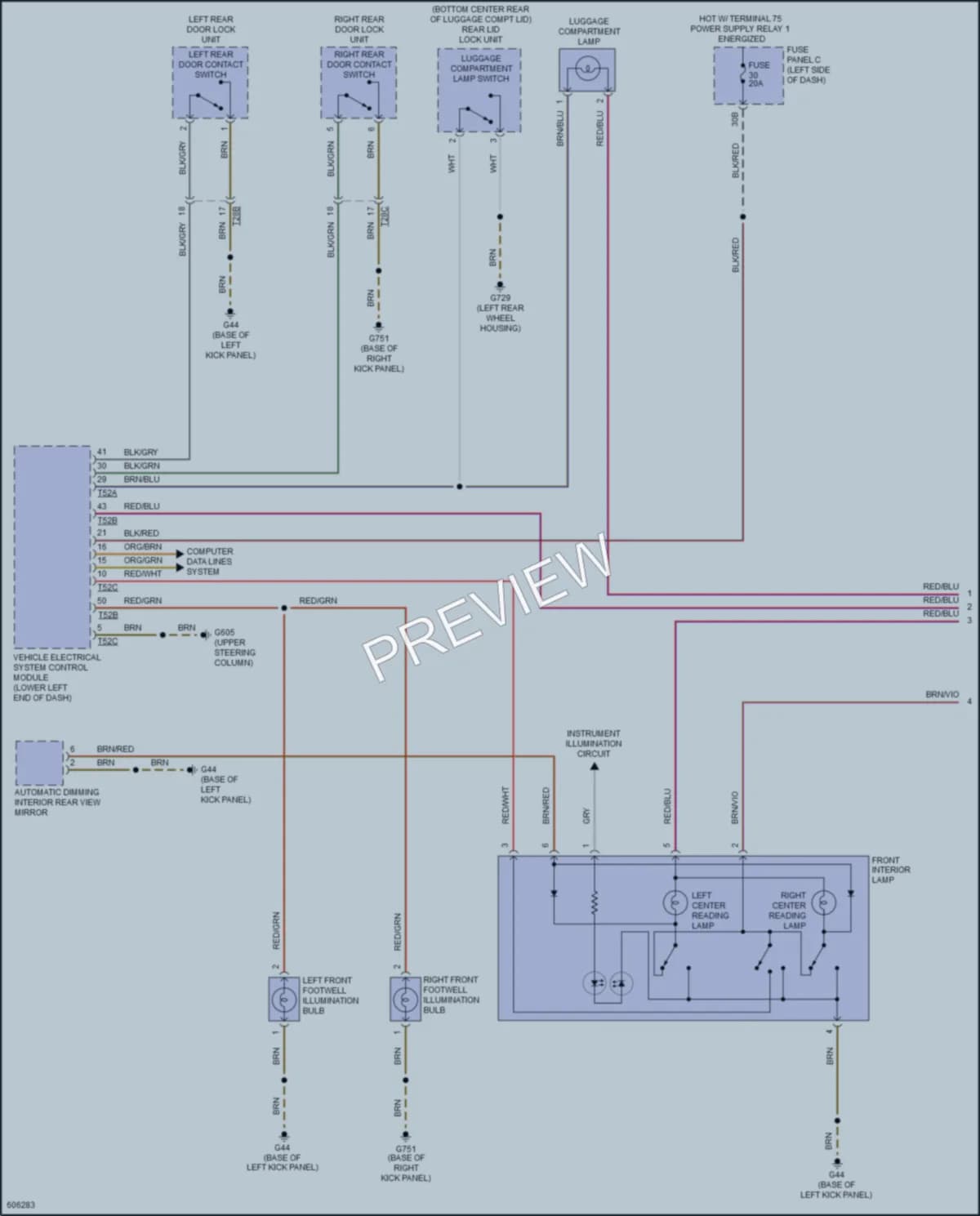 2018 Volkswagen Passat Interior Lights wiring diagram preview